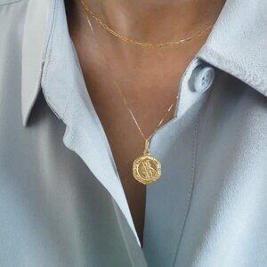 Authentic 10K Gold St Christopher Charm Pendant Stamped 10K  *No Chain